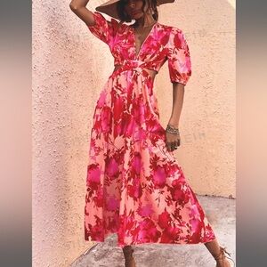 SHEIN cutout floral dress